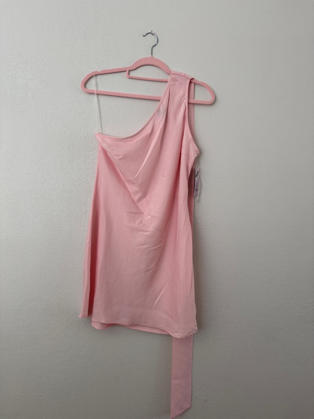 wild fable One-Shoulder Light Pink Draped Dress